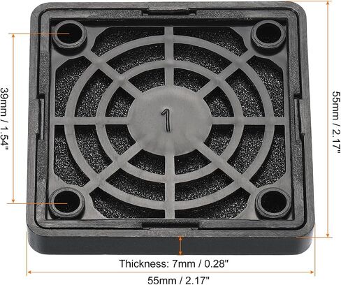 PATIKIL 50mm Cooling Fan Filter with Screw, 2 Pack ABS Ventilator Grill Protector Guard for Fan Protective Cover DIY, Black in Saudi Arabia