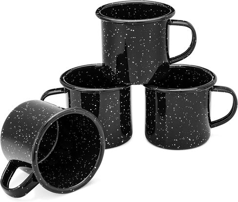 COLETTI Classic Camping Mug — Set of 4, 12 oz Coffee Mug — Enamel Mug – Camping Mugs – Camping Coffee Mugs – Travel Mug – Coffee Mug Set (Blue, 12 oz) in Saudi Arabia