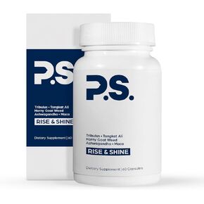 Rise and Shine Male Enhancement Supplement - Tribulus, Fenugreek, Maca, Ashwagandha, Tongkat Ali and Horny Goat Weed - Premium, Natural Male Performance Enhancer (60 Capsules)