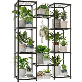 Bamworld Large Plant Stand Indoor Outdoor Hanging Shelf for Multiple PlantsTall Large Holder for Living Room Patio Balcony Garden