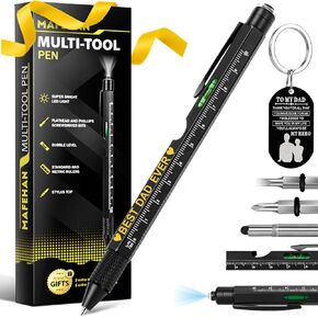 Gifts for Men, Stocking Stuffers for Adults Men, 9 in 1 Multi-Tool Pen, Mens Gifts for Dad, Father‘s Day Gifts from Daughter Son Wife, White Elephant Gifts for Adults, Birthday Christmas Gifts for Men