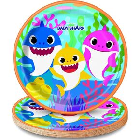 Unique Baby Shark Multicolored Luncheon Napkins - 5" (Pack of 16) - Vibrant Paper Napkins, Perfect for Kid's Parties