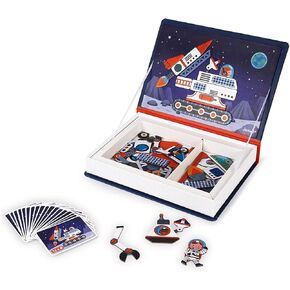 Janod Magnetibook 41 pc Magnetic Space Mix and Match Game - Ages 3+ - J02589