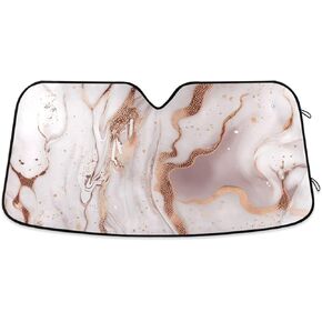 Kigai Purple Butterfly & Floral Car Sun Shade for Windshield Cars Sun Visor Protector, Foldable Automotive Sunshade Cover for Cars SUV Truck Front Window