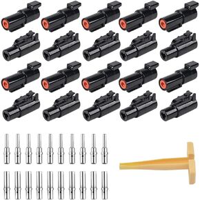 JRready ST6313 DT Deutsch Connector Kit, 2 3 4 6 8 12 Pin Gray DT Connectors, Size 16 Solid Contacts Teriminals 14-20AWG, Deutsch DT Series Connector Kit, 604PCS.