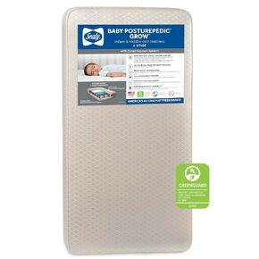 Sealy Baby Posturepedic Grow Breathable 2-Stage Dual Firmness Waterproof Baby Crib Mattress & Toddler Bed Mattress, 204 Premium Coils, Hypoallergenic Cotton, Certified, Made in USA, 52"x28"