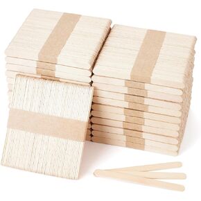 1200 Pieces Wooden Craft Sticks, 4.5 Inch Long Natural Wood Popsicle Ice Cream Sticks for DIY Wood Crafts, Hair Removal and Waxing Supplies, Paint Stirrer, Art Projects and Ice Pop Sticks