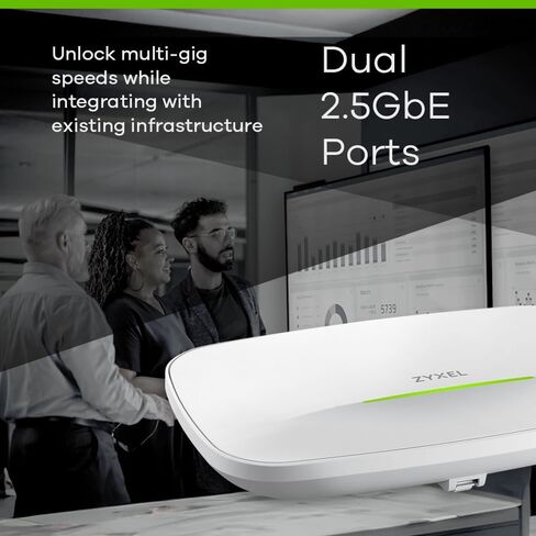 Zyxel WiFi 7 Enterprise-Grade BE11000 نقطة وصول NebulaFlex ثلاثية الراديو | منفذا إيثرنت 2 × 2.5 جيجا، يمكن التحكم فيهما عبر تطبيق Nebula Web/App أو الواجهة المحلية للجهاز [NWA130BE] in Kuwait