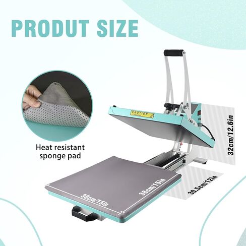 ColorSub Heat Press 15x15 inch Industrial Quality Heat Press Machine with Slide Out Drawer, Heat Press Machine for T Shirts, White in Kuwait