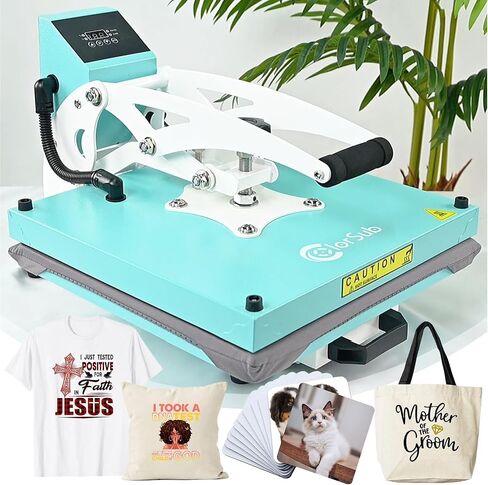 ColorSub Heat Press 15x15 inch Industrial Quality Heat Press Machine with Slide Out Drawer, Heat Press Machine for T Shirts, White in Kuwait