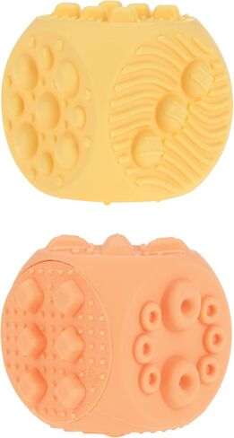 Nuby Silicone Block Poppers - (2-Pack) Interactive Baby Block Toy for Babies 10+ Months - Blue and Green in Kuwait