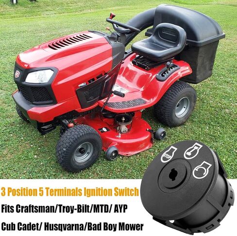 Annolai Lawn Mower Ignition Switch with Key 5 terminals for MTD Craftsman Ariens Bad Boy Zero Turn Lawn Tractor 925-04659 725-04659 John Deere GY00191 Craftsman LT2000 Huskee LT4200 Ignition Switch in Kuwait