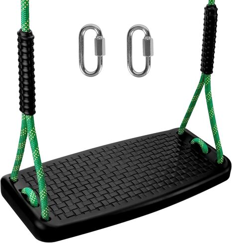 Plastic Swing Set Heavy Duty Replacement,with Adjustable Rope Non-Slip Hanging Tree Swing，Children's Swing Seat Accessories Indoor Outdoor Backyard Playground(Green in Kuwait
