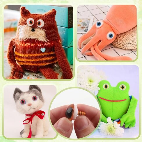 TOAOB 64pcs Safety Eyes for Amigurumis 12mm 15mm 18mm Round Craft Crochet Cat Eyes with Washers for Crocheting Puppet Bear Stuffed Animals Doll Making in Saudi Arabia