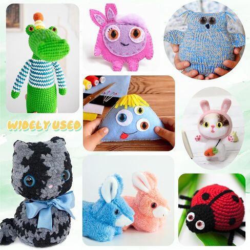 TOAOB 64pcs Safety Eyes for Amigurumis 12mm 15mm 18mm Round Craft Crochet Cat Eyes with Washers for Crocheting Puppet Bear Stuffed Animals Doll Making in Saudi Arabia