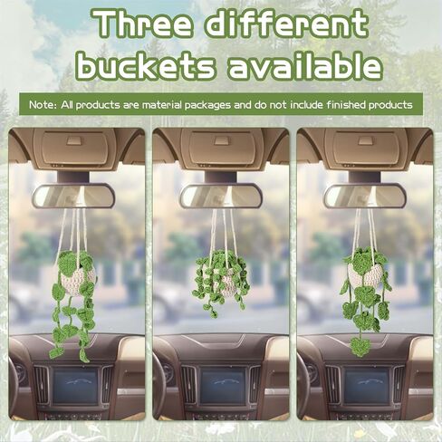 kdafio Crochet Kit for Beginners, Hanging Potted Plants Crochet Starter Kit with Step-by-Step Instructions and Video Tutorials Complete Crochet Kit for Beginners Decoration (Yellow Green Plants) in Saudi Arabia
