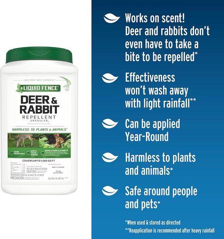 Liquid Fence Deer & Rabbit Repellent Granular, White, 5LB in Saudi Arabia