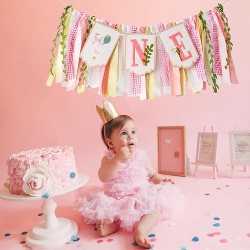 Wild Safari Jungle Highchair Banner for 1st Birthday Decorations - Dark Green Burlap Banner with Adjustable Twine, Cake Smash Photo Props, Woodland Theme Party Decor for Boys & Girls in Saudi Arabia
