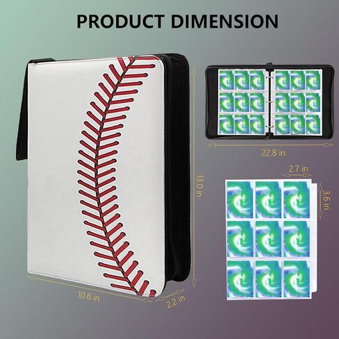 Card Binde 9 pocket,trading card binder 50 Removable Sleeves,card binder 900 pockets,PU surface is waterproof and wear-resistant trading card file,card collection binder(Dragon) in Saudi Arabia