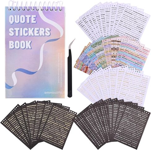 2500+ Pcs Word Stickers for Journaling, 50 Sheets Quote Sticker Gold Foil Art Scrapbook Stickers for Junk Journal, Scrapbooking Supplies for Bullet Journal Craft Small Talk Stickers for DIY Gift Card in Kuwait