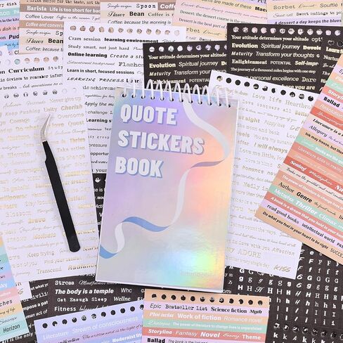 2500+ Pcs Word Stickers for Journaling, 50 Sheets Quote Sticker Gold Foil Art Scrapbook Stickers for Junk Journal, Scrapbooking Supplies for Bullet Journal Craft Small Talk Stickers for DIY Gift Card in Kuwait