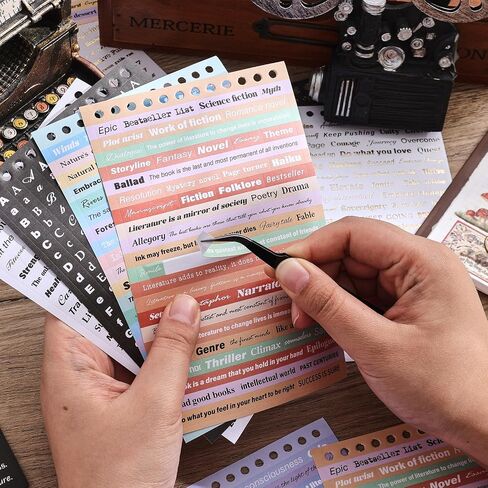 2500+ Pcs Word Stickers for Journaling, 50 Sheets Quote Sticker Gold Foil Art Scrapbook Stickers for Junk Journal, Scrapbooking Supplies for Bullet Journal Craft Small Talk Stickers for DIY Gift Card in Kuwait