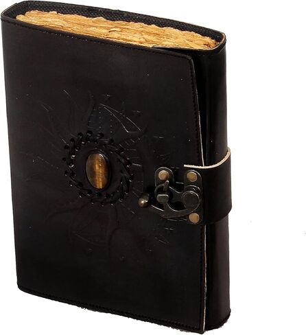 cuero Leather Sun and Moon Stone Tiger 8X6 Brown Leather Journal for Women Leather Journal for Men Leather Sketchbook Leather Blank book Unlined Deckle Edge Paper in Kuwait