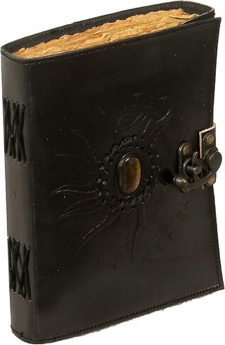 cuero Leather Sun and Moon Stone Tiger 8X6 Brown Leather Journal for Women Leather Journal for Men Leather Sketchbook Leather Blank book Unlined Deckle Edge Paper in Kuwait