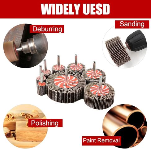40 حزمة 1/4 بوصة مجموعة صنفرة عجلة جلخ 40 حزمة، 80 حصباء، 1/4 بوصة عرقوب أكسيد الألومنيوم رفرف عجلة ساندر تلميع عجلة الصنفرة، 8 أحجام لإزالة الأزيز وإزالة الصدأ in Kuwait