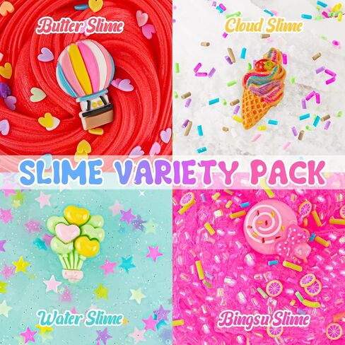 Pink Clear Bingsu Slime, Non-Sticky Glimmer Crunchy Slime, Slime Party Favors for Girls and Boys Ages 8-12, Slime Sensory Toys, Holiday Birthday Hallowmas Gift for Kids in Kuwait