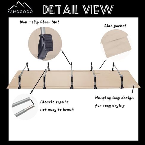 سرير أطفال Kanggogo قابل للطي للتخييم في الهواء الطلق، واسع ومريح، خفيف الوزن، مقاوم للماء وجيد التهوية، يمكن أن يحمل 150 كجم، مع حقيبة تخزين، السفر، تسلق الجبال، المشي لمسافات طويلة in Kuwait