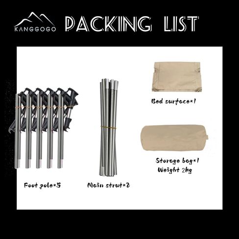 سرير أطفال Kanggogo قابل للطي للتخييم في الهواء الطلق، واسع ومريح، خفيف الوزن، مقاوم للماء وجيد التهوية، يمكن أن يحمل 150 كجم، مع حقيبة تخزين، السفر، تسلق الجبال، المشي لمسافات طويلة in Kuwait