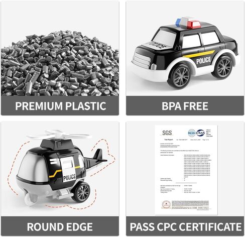 Bennol Toddler Trucks Toys for Boys Kids, 16.9-in Longer Transport Construction Truck with 6 Cars, Car Truck Toys with Lights & Sounds, Birthday Gift for 2 3 4 5 Years Old Boys and Girls in Kuwait