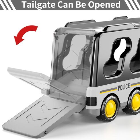 Bennol Toddler Trucks Toys for Boys Kids, 16.9-in Longer Transport Construction Truck with 6 Cars, Car Truck Toys with Lights & Sounds, Birthday Gift for 2 3 4 5 Years Old Boys and Girls in Kuwait