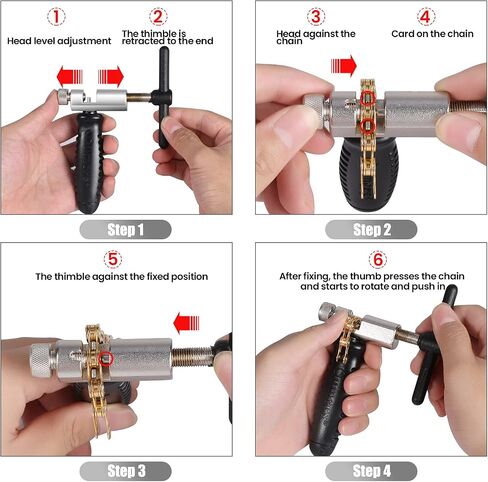 Oumers Bike Chian Breaker Tool, Universal for 7 8 9 10 11 Speed Chains Link, Remove Rusty Chains Easily. A Small Durable Bicycle Chain Splitter for Road Mountain Cycling Bike,Gray in Kuwait