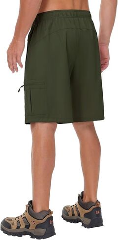 Men's Hiking Golf Cargo Shorts with 5 Zipper Pockets for Travelling Fishing Outdoor Activities in Kuwait