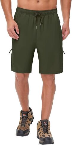 Men's Hiking Golf Cargo Shorts with 5 Zipper Pockets for Travelling Fishing Outdoor Activities in Kuwait