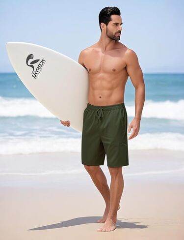 Men's Hiking Golf Cargo Shorts with 5 Zipper Pockets for Travelling Fishing Outdoor Activities in Kuwait