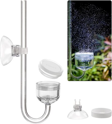Acrylic CO2 Diffuser with Integrated Bubble Counter for Aquarium Plants (L) in Kuwait