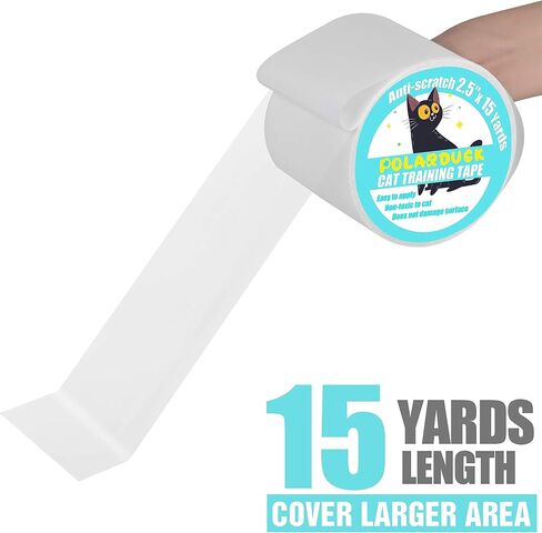 Anti Cat Scratch Tape: 6 inches x 20 Yards Cat Training Tape 100% Transparent Clear Double Sided Cat Scratch Deterrent Tape Furniture Protector for Couch, Carpet, Doors, Pet & Kid Safe in Saudi Arabia