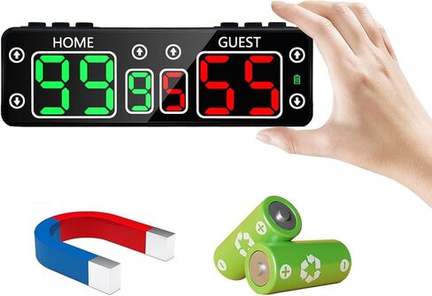 GAN XIN Magnetic Battery Powered Cornhole Scoreboard,Ping Pong Score Keeper with Touchscreen Button&Top Button,LED Digital Electronic Scoreboard with Buzzer,Shuffleboard/Indoor Games & Sports in Kuwait