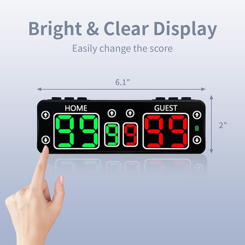 GAN XIN Magnetic Battery Powered Cornhole Scoreboard,Ping Pong Score Keeper with Touchscreen Button&Top Button,LED Digital Electronic Scoreboard with Buzzer,Shuffleboard/Indoor Games & Sports in Kuwait