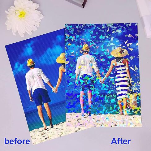 25 Sheets Sandy Glitter Clear Laminate Sheets Self Adhesive Glitter Paper in Kuwait