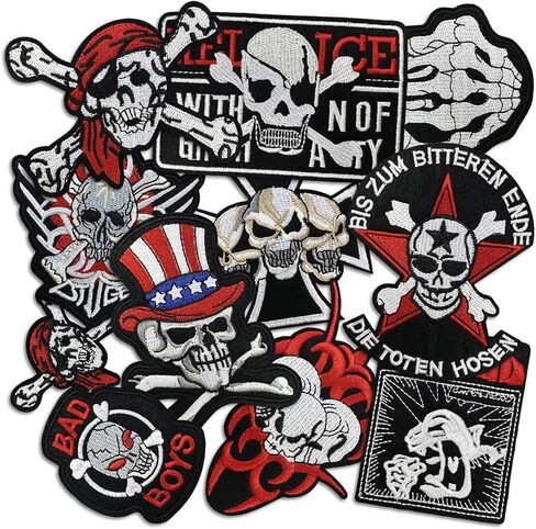 Dark Embroidered Applique Iron On Patches for Backpacks, Rock Band Patches for Jackets, Cool Sew Patch for Clothing, Jeans, Hats, DIY Accessories (Dark1 15 Pcs) in Kuwait