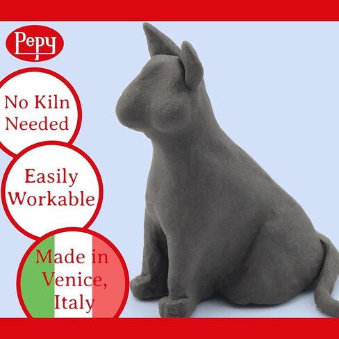 Pepy Premium European Air Dry Modeling Clay White 2.2 رطل، سهل الاستخدام تصلب الهواء والطين غير الملطخ للفصول الدراسية والنحت والمشروعات اليدوية من مونتيسوري in Kuwait