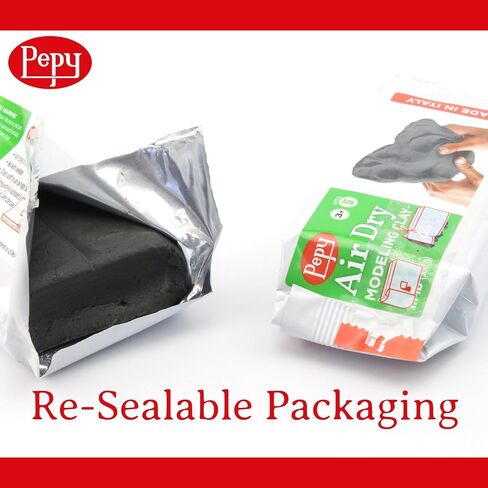 Pepy Premium European Air Dry Modeling Clay White 2.2 رطل، سهل الاستخدام تصلب الهواء والطين غير الملطخ للفصول الدراسية والنحت والمشروعات اليدوية من مونتيسوري in Kuwait
