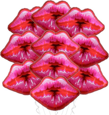 Pack of 5 Huge Red Lip Balloons Large Pink Lips Balloon Big Foil Lip Balloons for Makeup Themed Party Anniversary Decor Kiss Foil Balloons for Kiss The Miss Goodbye (30 Inch) in Saudi Arabia