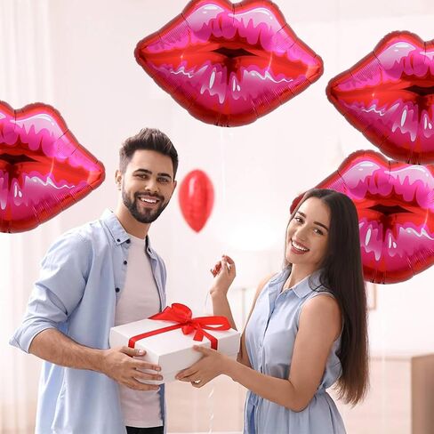 Pack of 5 Huge Red Lip Balloons Large Pink Lips Balloon Big Foil Lip Balloons for Makeup Themed Party Anniversary Decor Kiss Foil Balloons for Kiss The Miss Goodbye (30 Inch) in Saudi Arabia