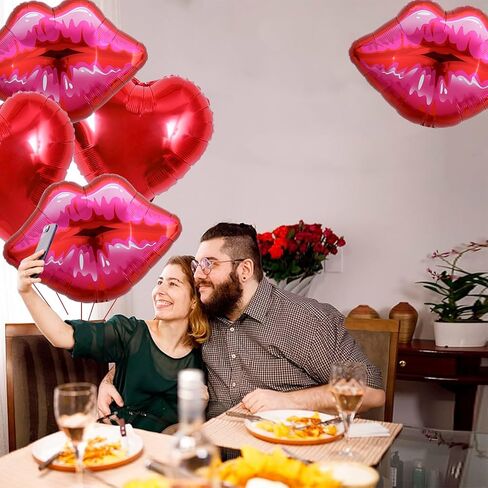 Pack of 5 Huge Red Lip Balloons Large Pink Lips Balloon Big Foil Lip Balloons for Makeup Themed Party Anniversary Decor Kiss Foil Balloons for Kiss The Miss Goodbye (30 Inch) in Saudi Arabia