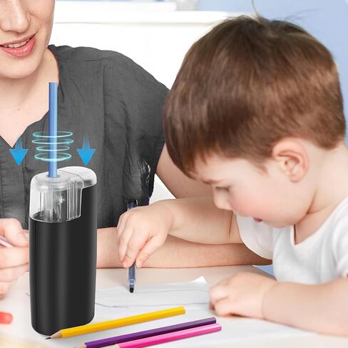 Portable Battery-Powered Electric Pencil Sharpener – Compact Design for Easy Use at Home, School, or Office – Ideal for Standard Pencils (Blue) in Kuwait